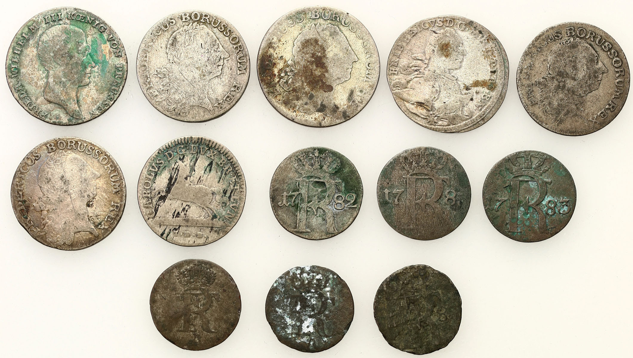 Niemcy. 1/48 talara do 1/6 talara 1757 - 1816, zestaw 13 monet